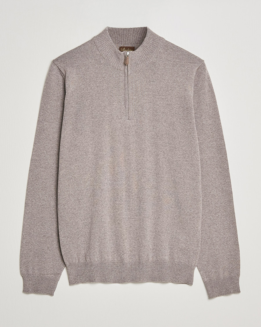 Stenströms Merino Half Zip Mud Brown