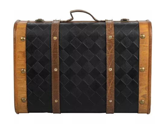 Valise en bois blanc 43x30x17h