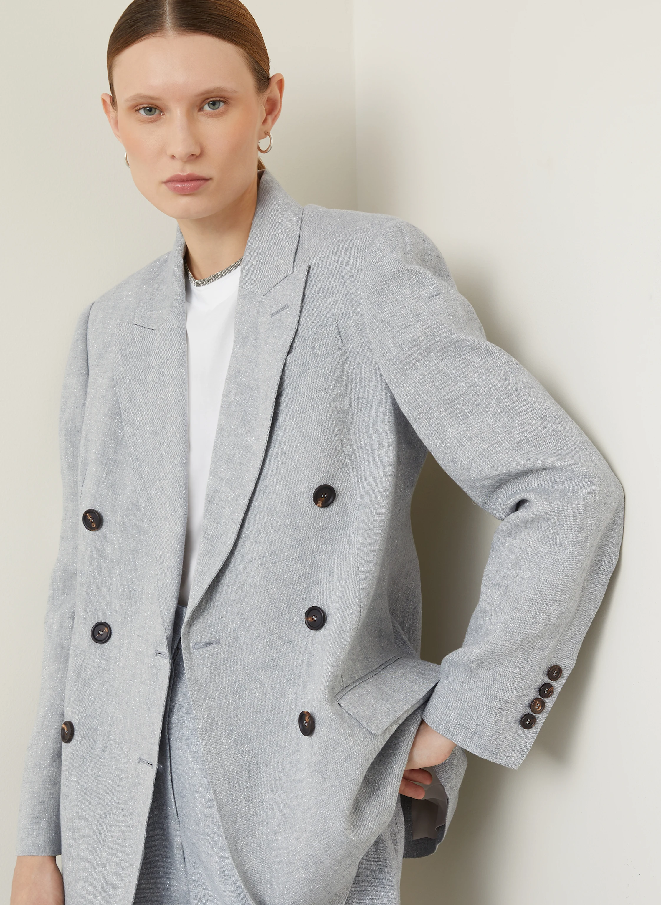 BRUNELLO CUCINELLI Leinenblazer mit Glitzergarn