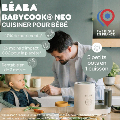 Babycook Néo Robot Cuiseur Bébé 6 en 1 Gris et Blanc - BEABA