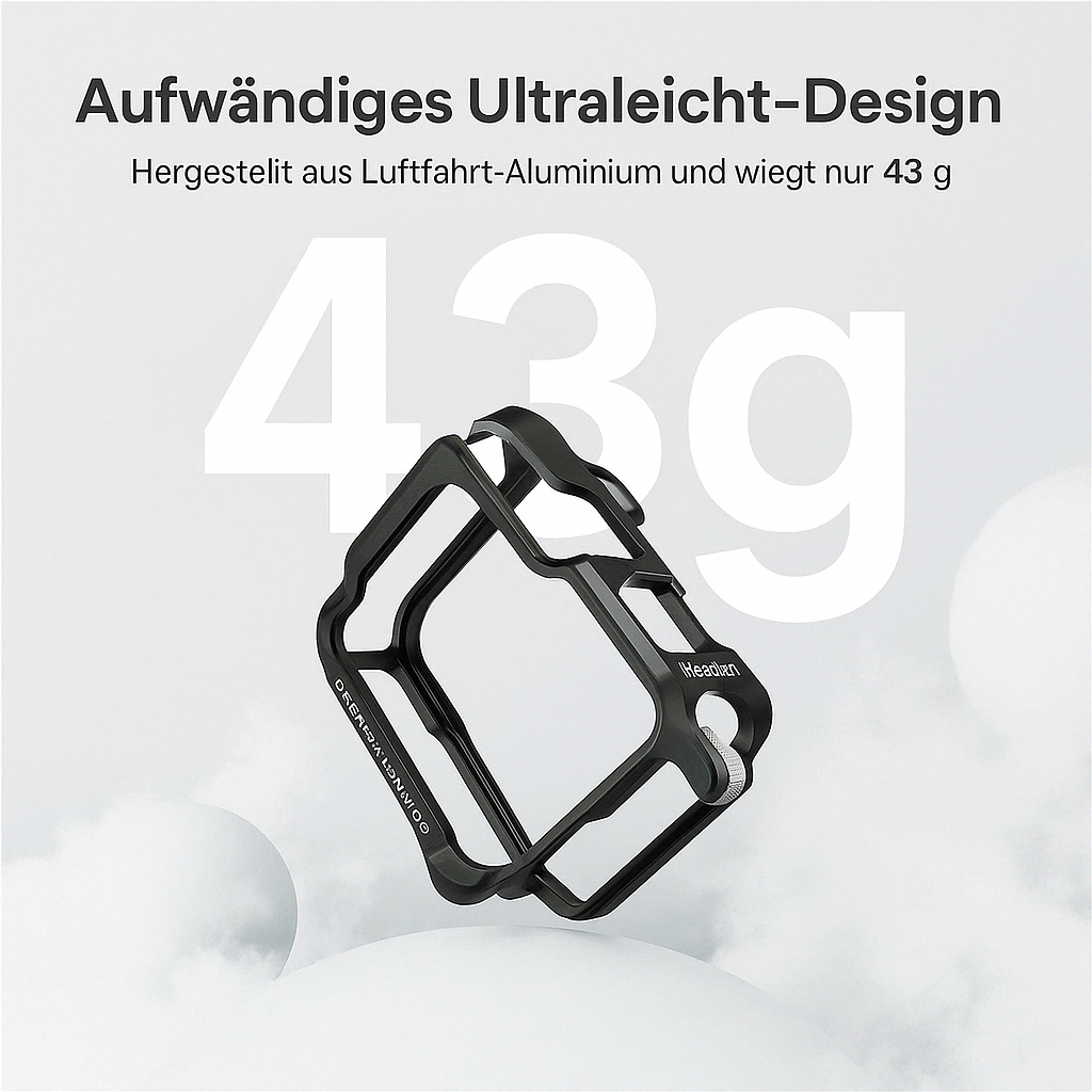 AMAGISN - GoPro Hero 13 / 12 / 11 / 10 / 9 Black Hardcase Schutzgehäuse mit Halterung / Protective Housing aus Metall - Schwarz