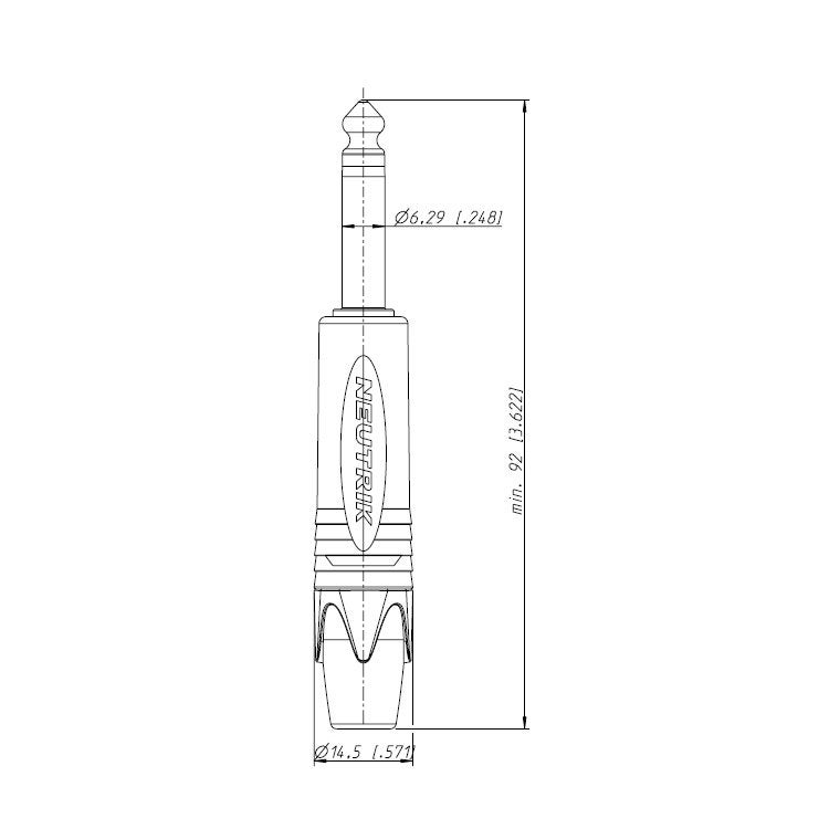 Neutrik NP2X jack kabeldeel 6.3 mm profi mono