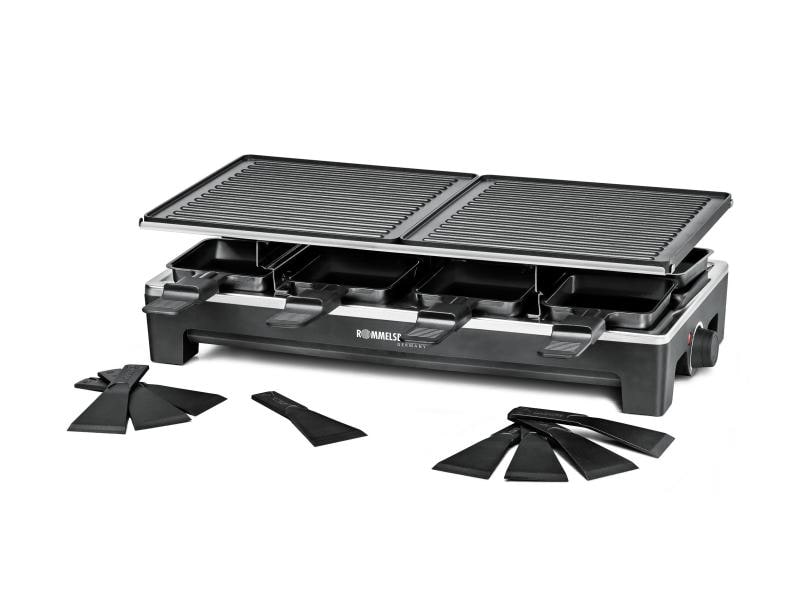 Rommelsbacher Racletteofen RCS 1350 8 Personen Raclette Grill mit zwei Wendegrillplatten
