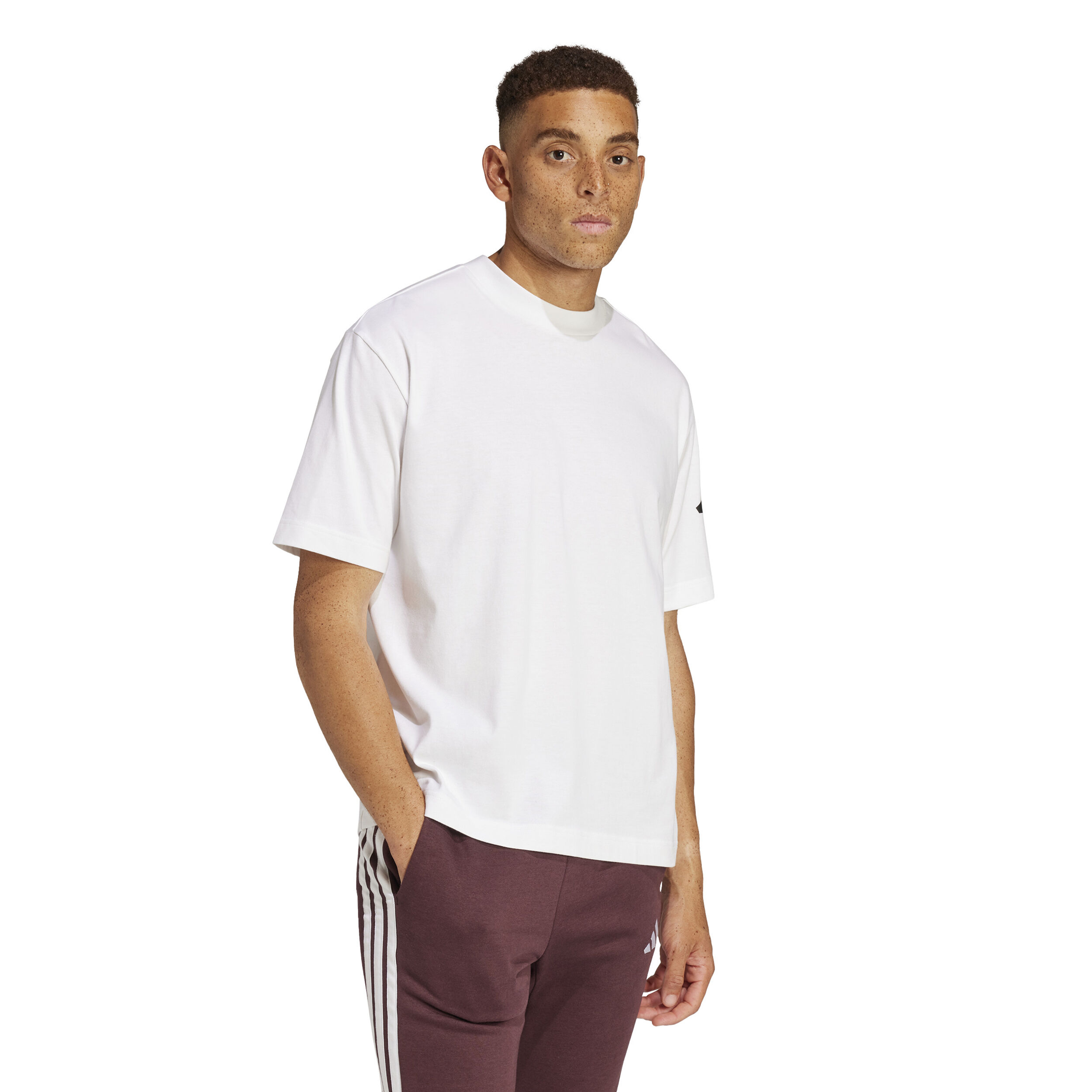 adidas Essentials Loose Fit 3 Bar Logo T-shirt Hommes - Blanc