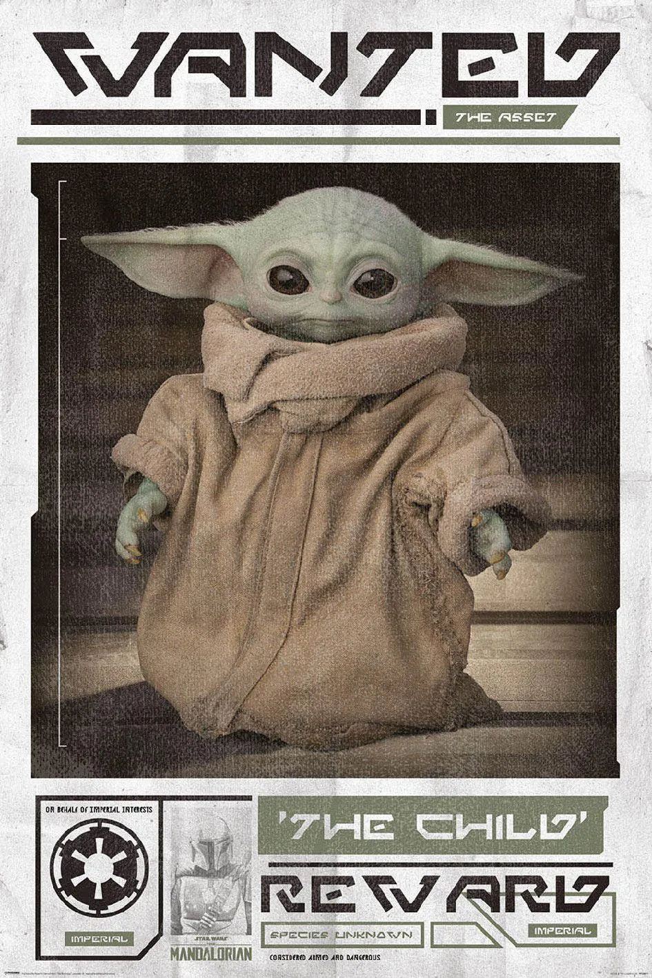Poster Mandalorian Baby Yoda, 61 x 91 cm