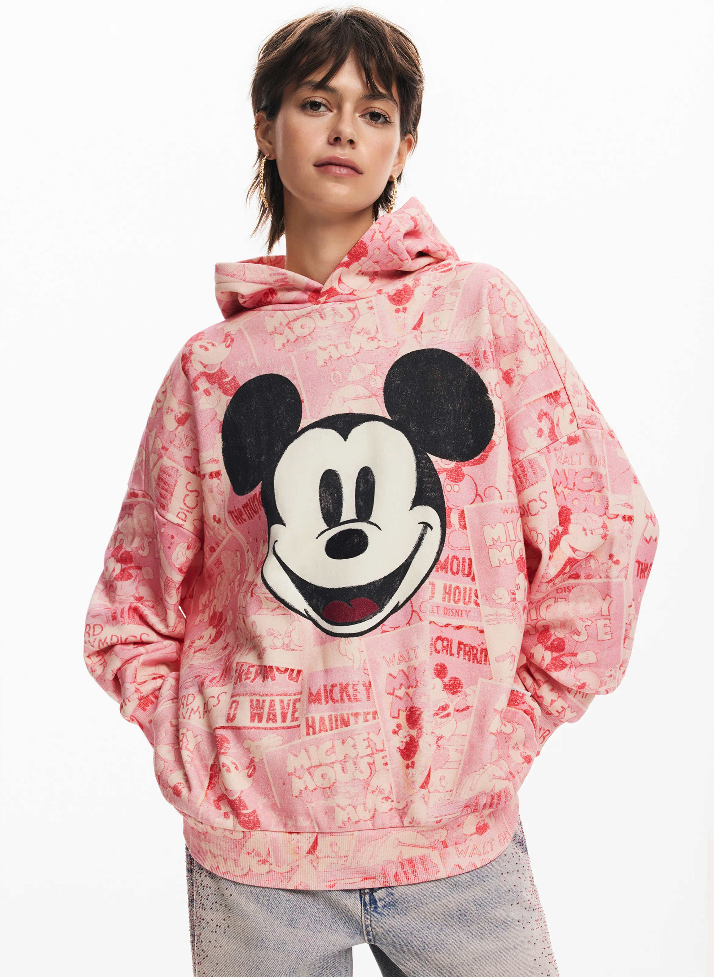 Sweat à capuche oversize en coton | Rouge