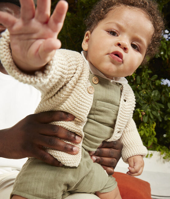 Salopette courte en gaze de coton bébé