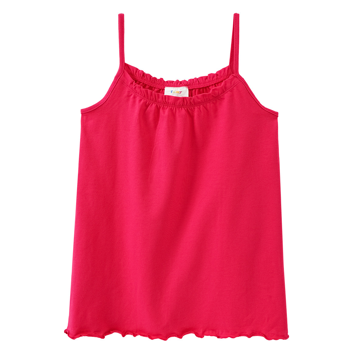 Famy 3 Mädchen Tops mit bunten Motiven hellblau / rot / hellgelb