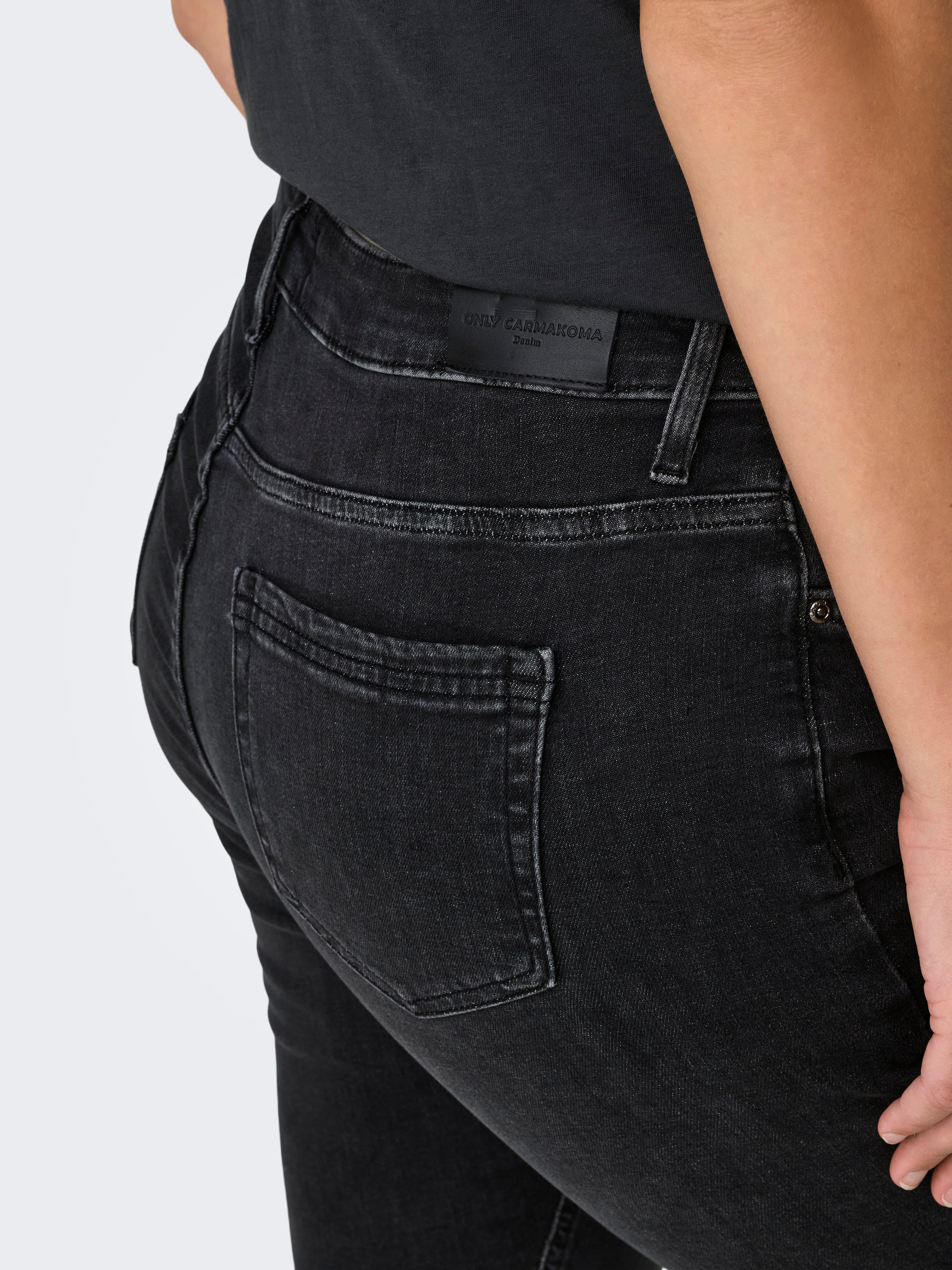 CARWILLY Mittlere Taille Skinny Fit Jeans Washed Black
