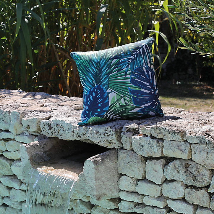 Coussin Palmier vert 45 x 45 cm