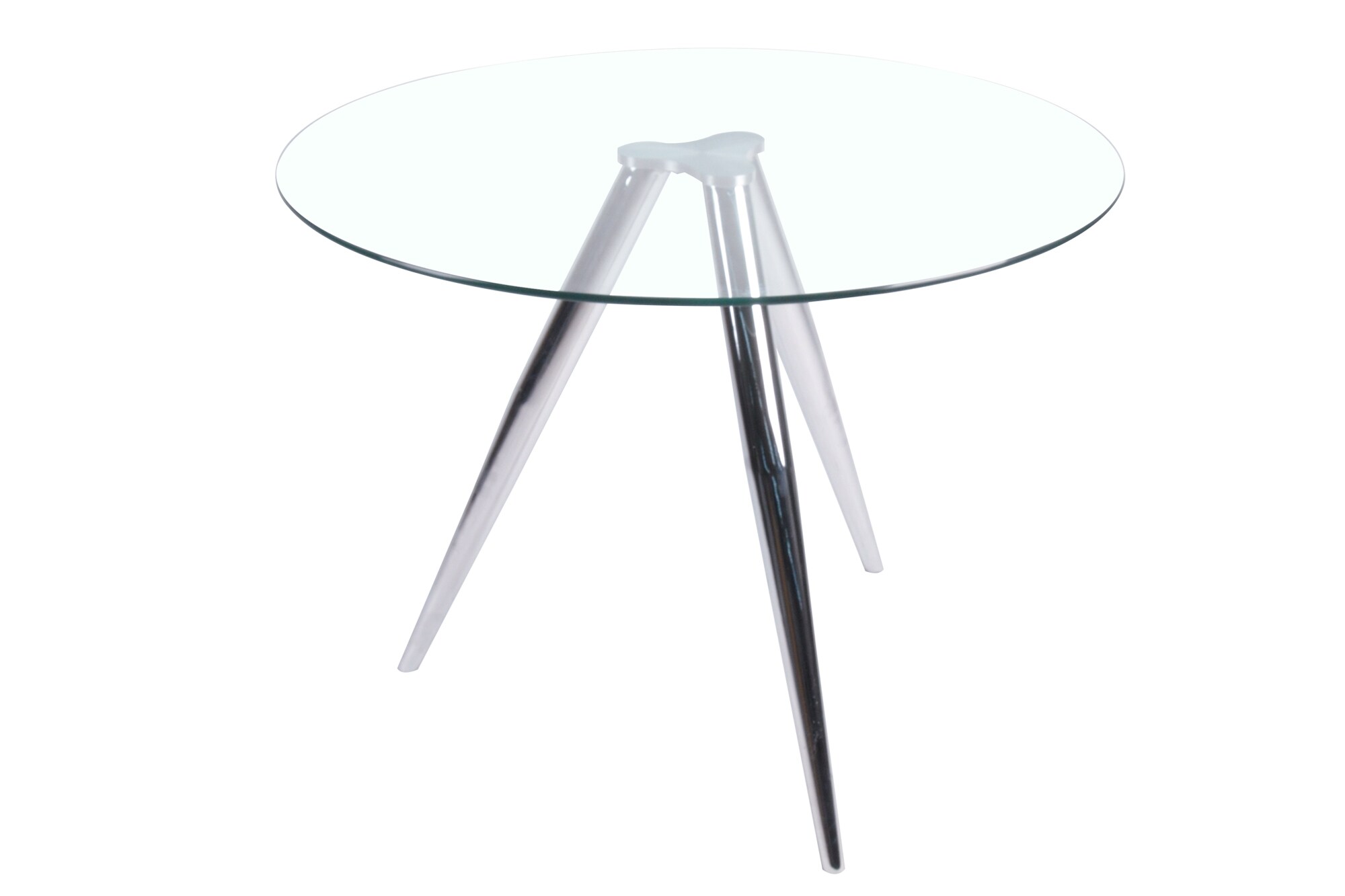 Esstisch rund mit Glasplatte und Chromgestell Ø100 cm Esszimmertisch Küchentisch Tisch Glastisch