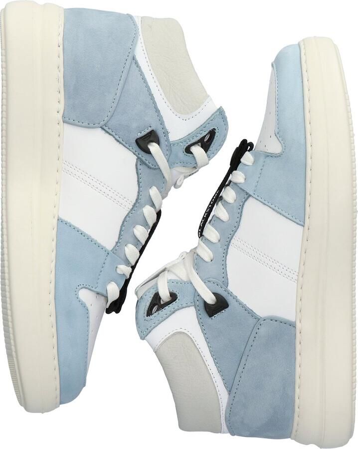 Blackstone XL28 WHITE LIGHT BLUE HIGH TOP SNEAKER Vrouw White