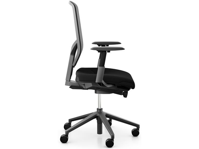 Giroflex Bürostuhl 68 mit Netzrücken und Armlehnen, Schwarz Klassischer Arbeitsstuhl ideal für aktives Sitzen