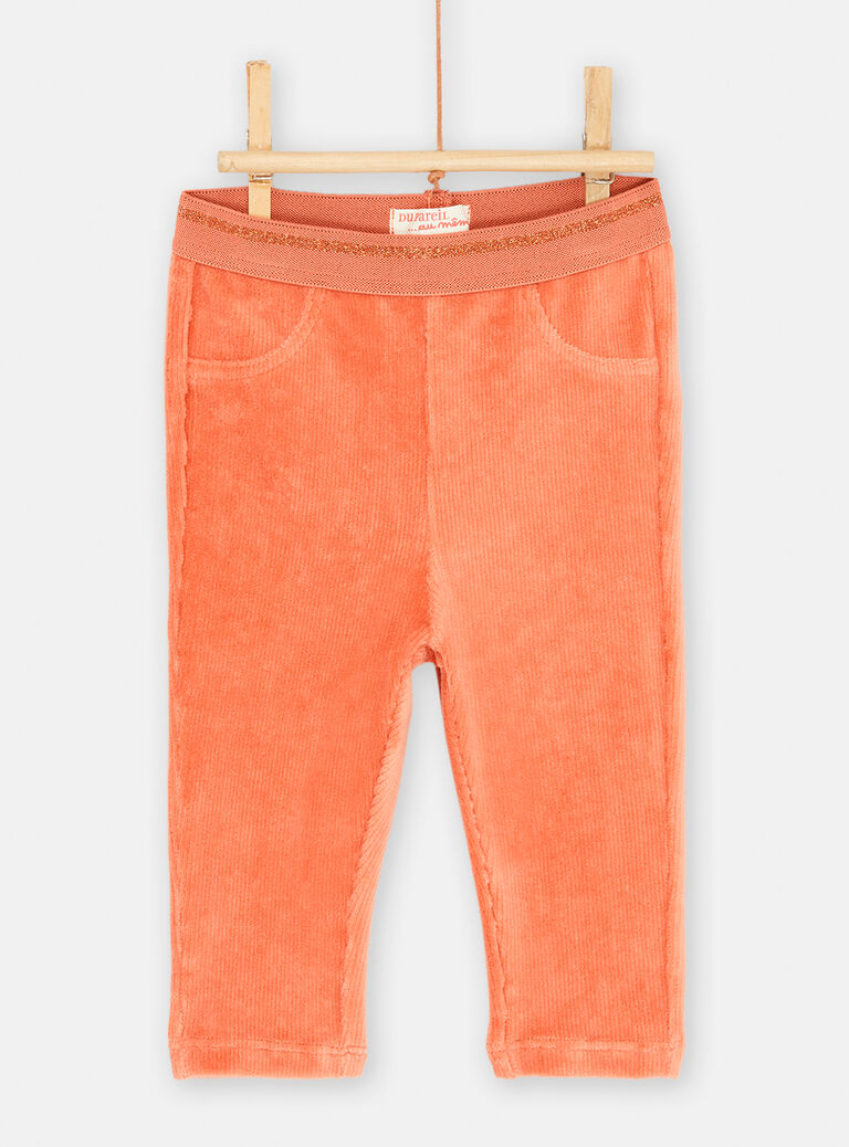 Pantalon orange en velours