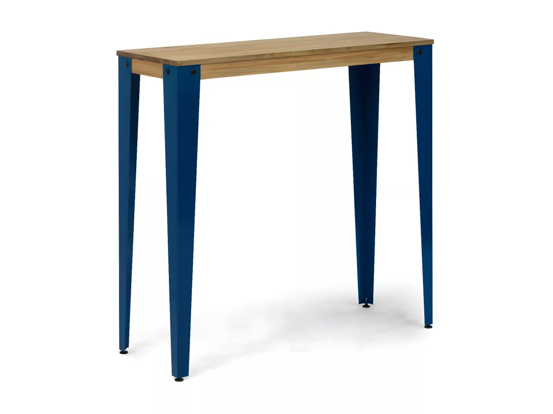 Table Mange debout Lunds 40x120x110cm Bleu-Vieilli. Box Furniture