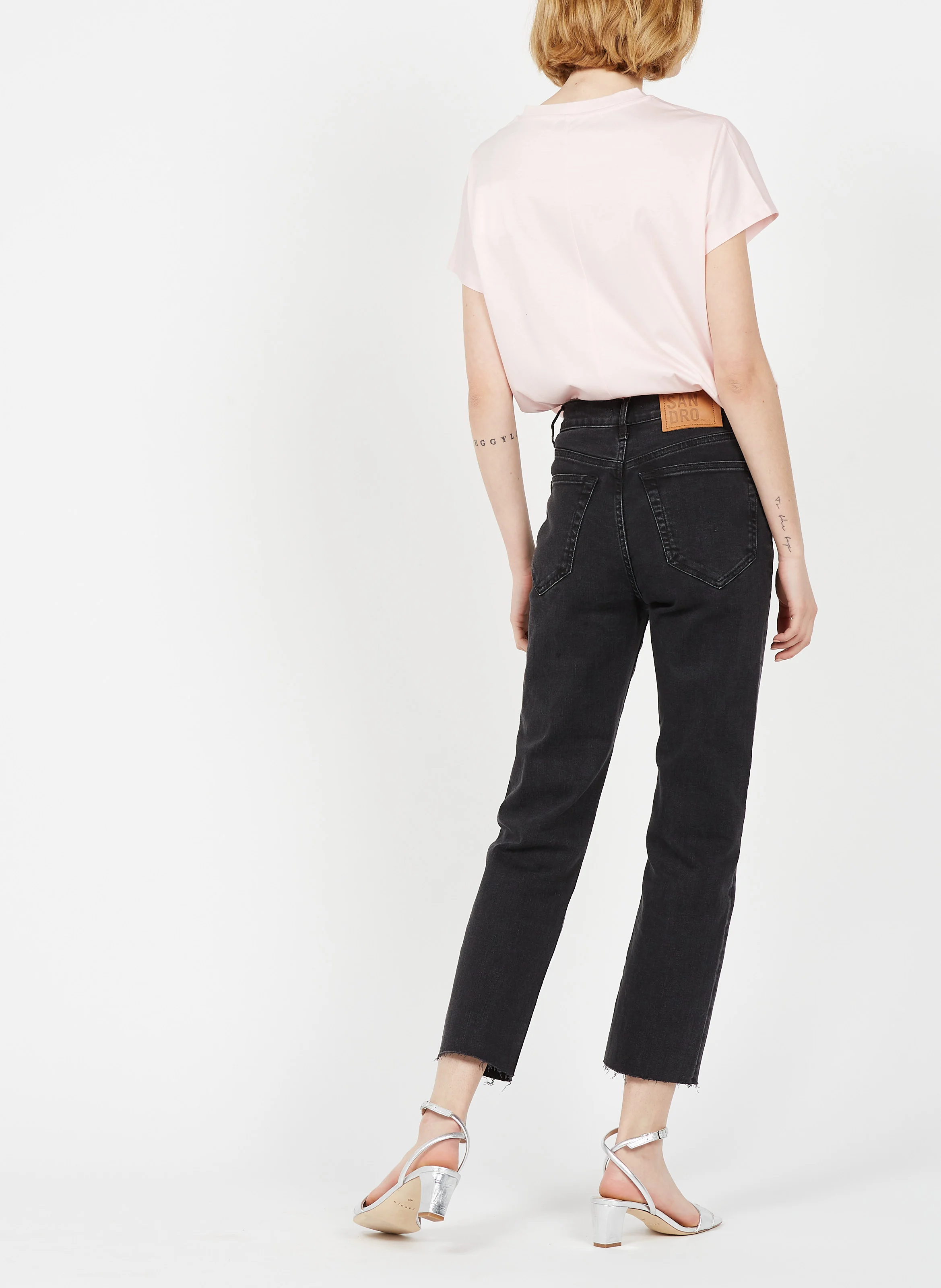 Jean droit taille haute | Noir