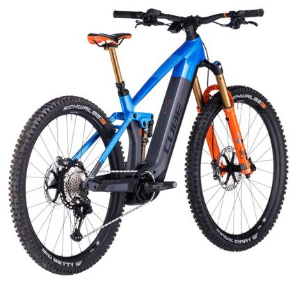 VTT Électrique Tout-Suspendu Cube Stereo Hybrid 140 HPC Actionteam 750 Shimano XT 12V 750 Wh 27.5'' Bleu Gris Actionteam