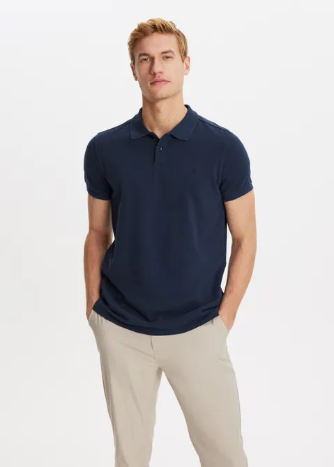 Polo met logo print blauw (BLW.D)