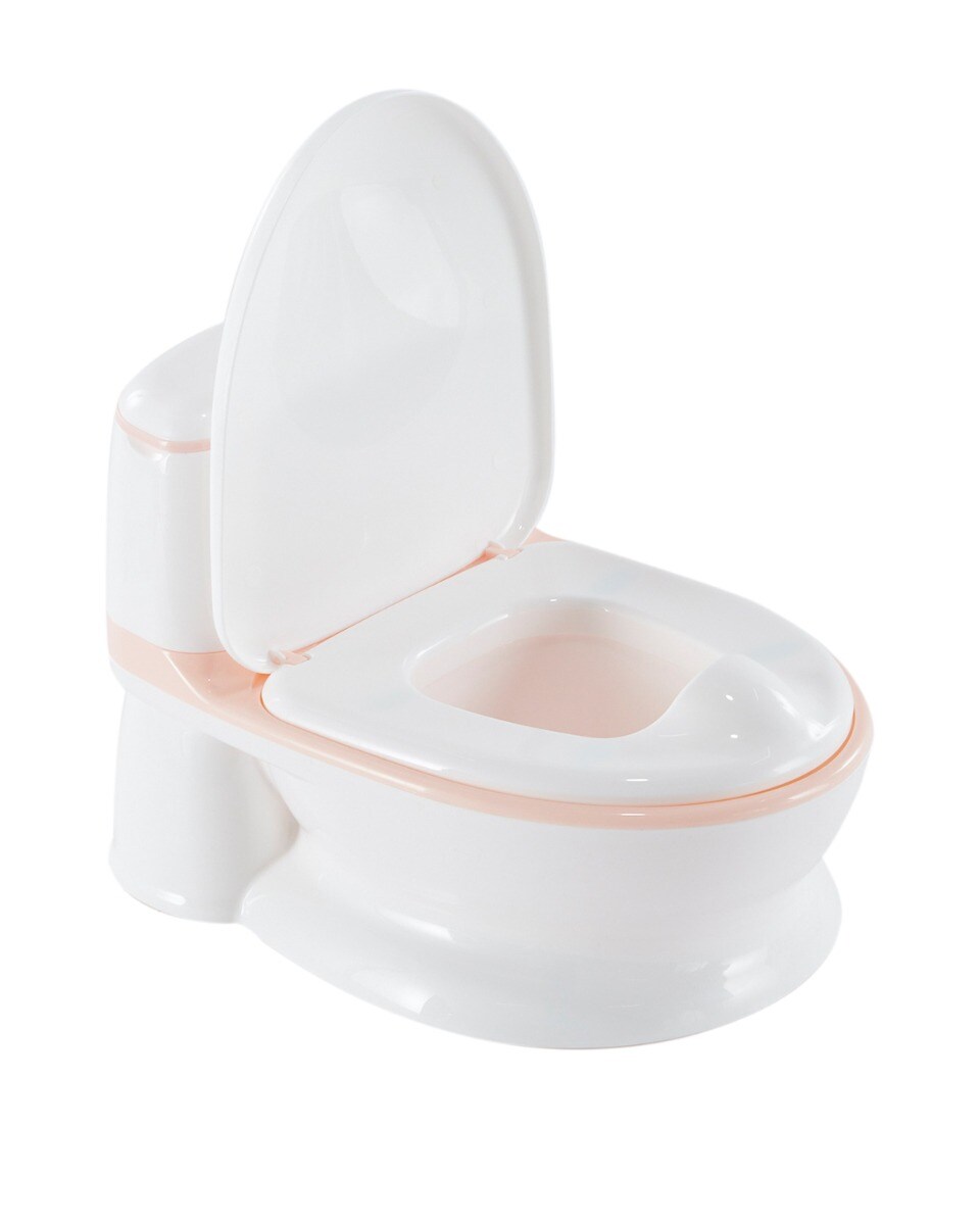 Kikkaboo Kindertöpfchen-Toilette Flushy, rutschfest, Musik, Toilettenpapierfach rosa