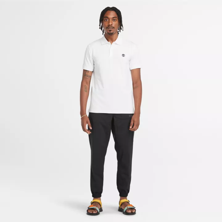 Polo stretch Merrymeeting River pour homme en blanc