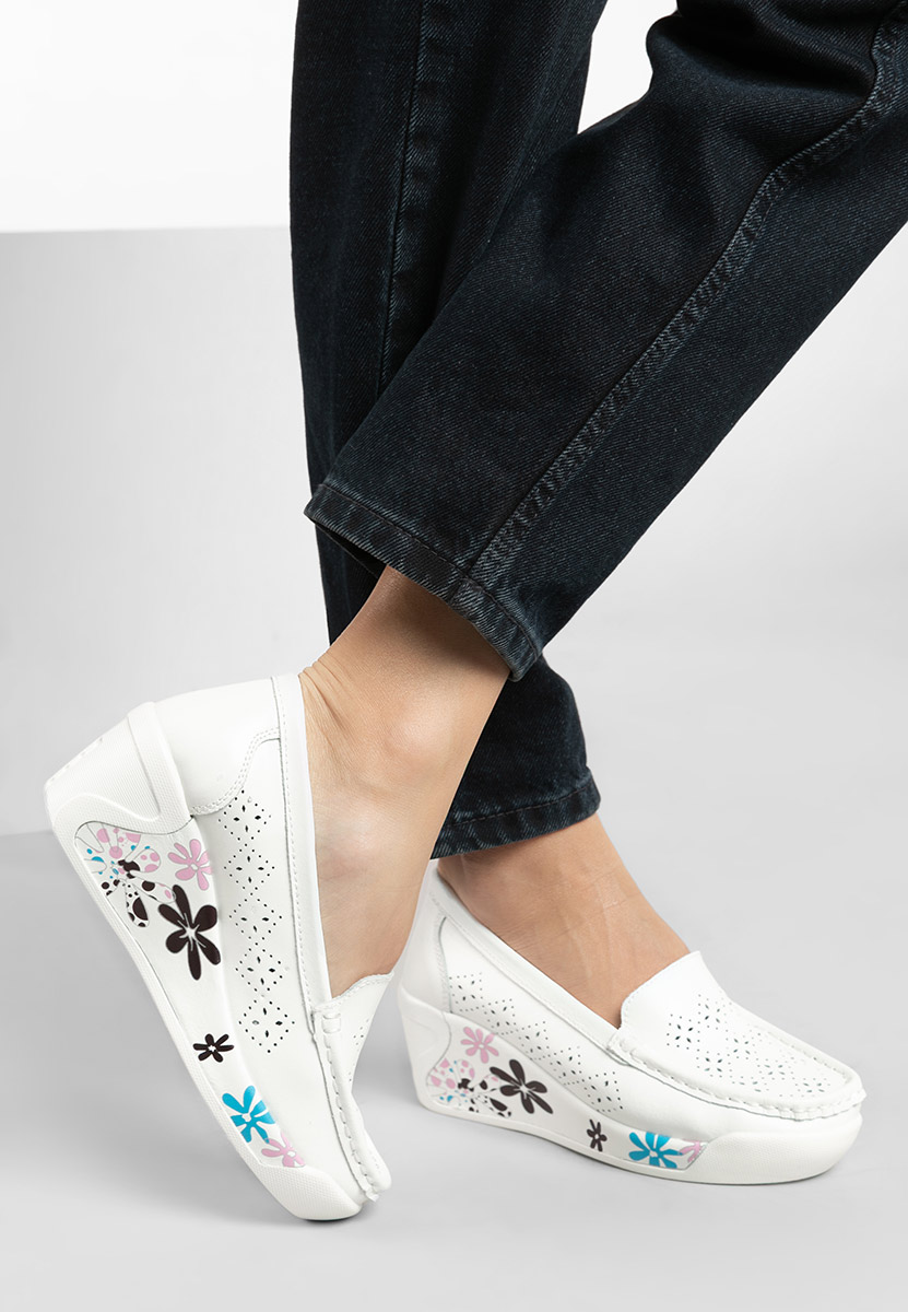 Mocassins en cuir naturel blancs Havana
