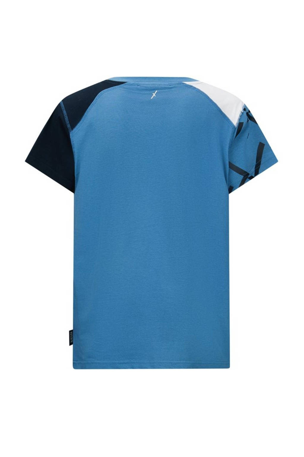 Retour Jeans T-shirt Goal met printopdruk blauw/donkerblauw