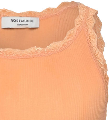 Rosemunde Top - Rib - Balta - Peach Flaum m. Spitze