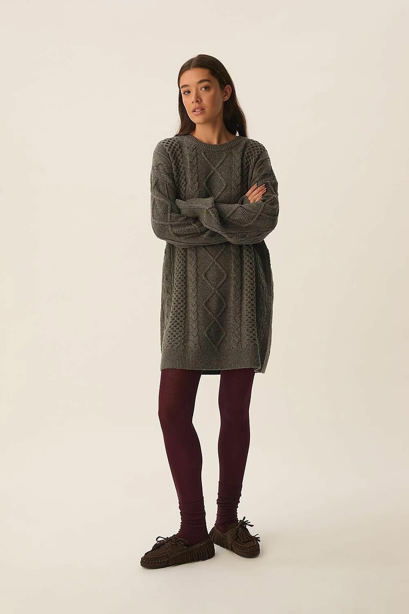 DES PETITS HAUTS<br>Vestido curto mescla de lã, DORIANE
