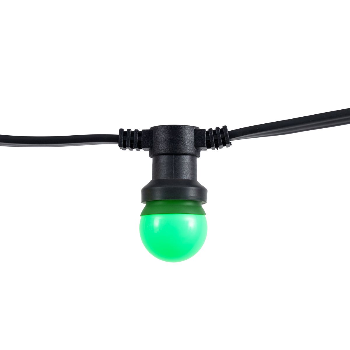 Lichtsnoer zwart koppelbaar met stekker 6m incl. E27 multicolor 10-lichts IP54 - Lubber