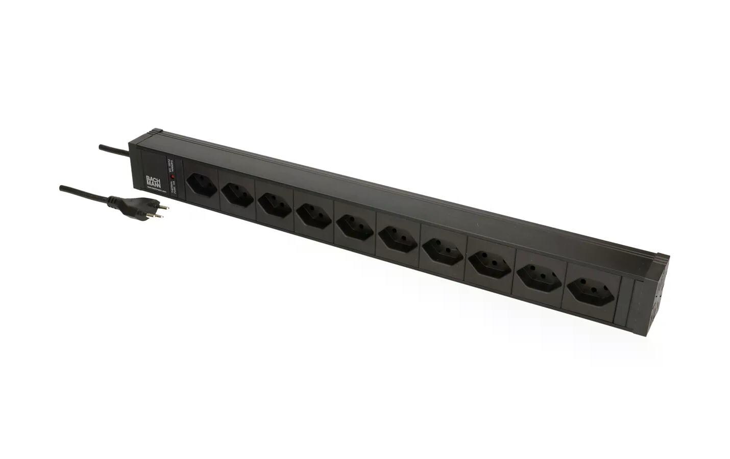 Steckdosenleiste MH 10 x T13 TD 2 m 3 x 1 mm²Steckdosenleiste mit AP-Befestigung laschen