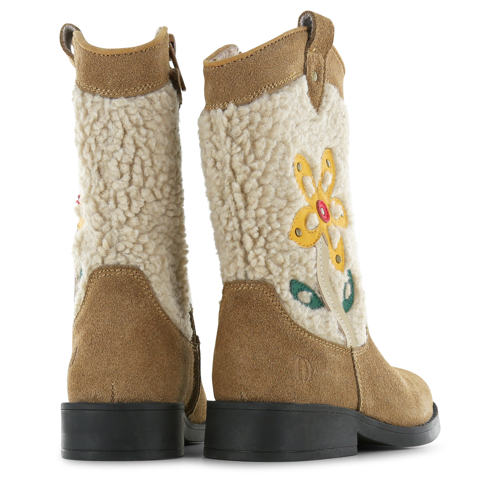 Shoesme bruine cowboylaars met teddystof Suède, Teddy | Sale
