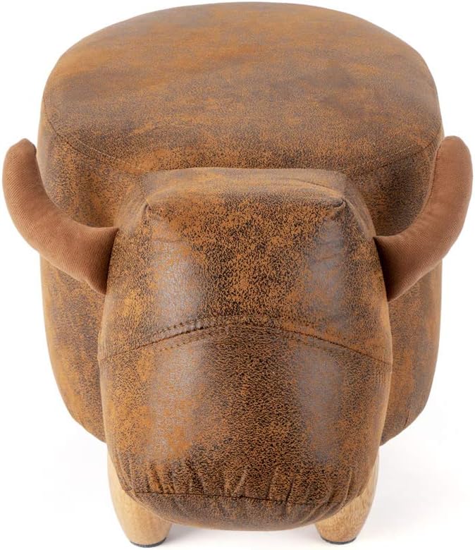 balvi Hocker La Vache Farbe Braun In Form Einer Kuh Holzbeine Kunstleder/Holz
