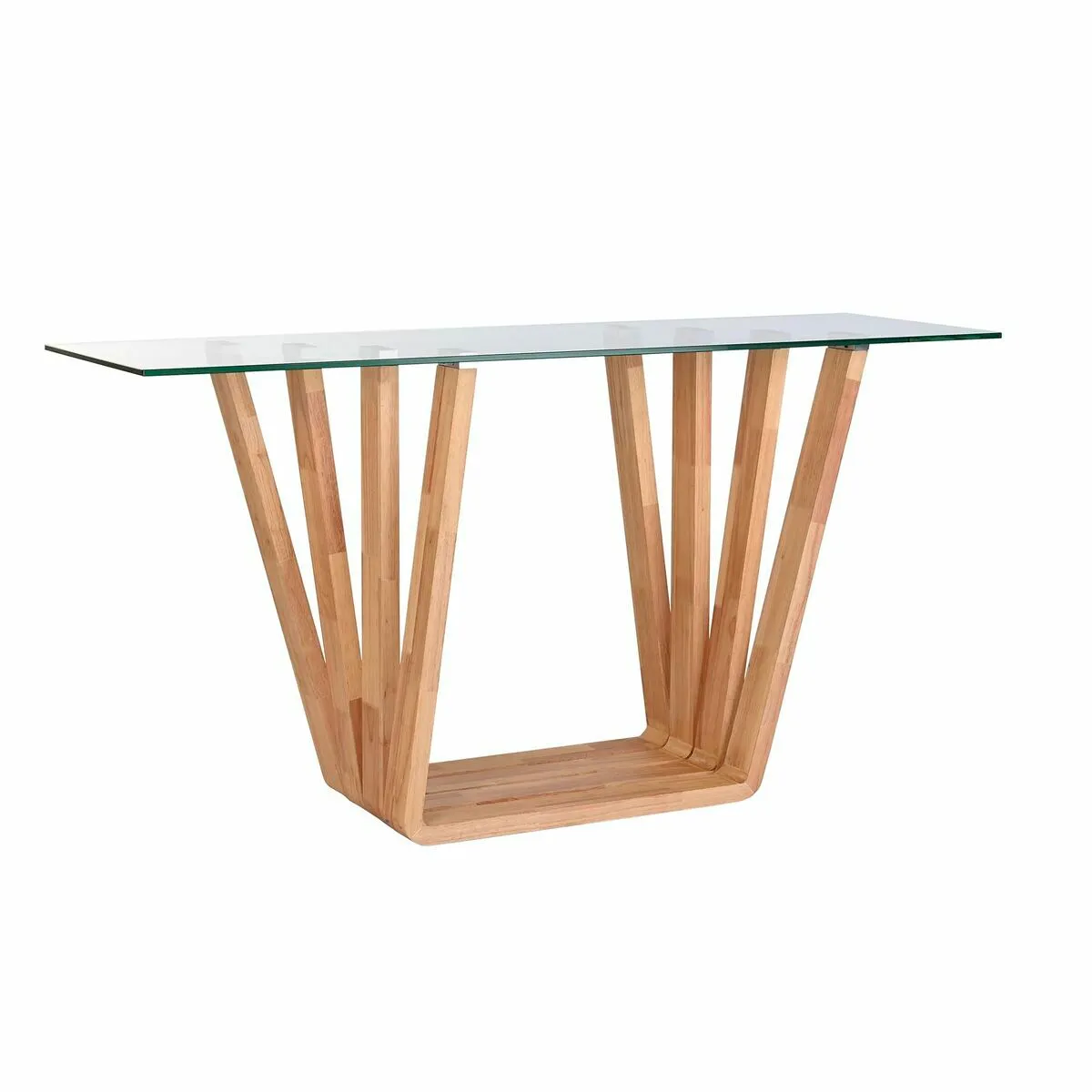 DKD Home Decor Console - Verre Marron Transparent noyer