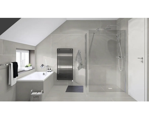 XXL porseleinen steengoed wand- en vloertegel Structure Gris mat grijs 120 x 260 cm 6 mm