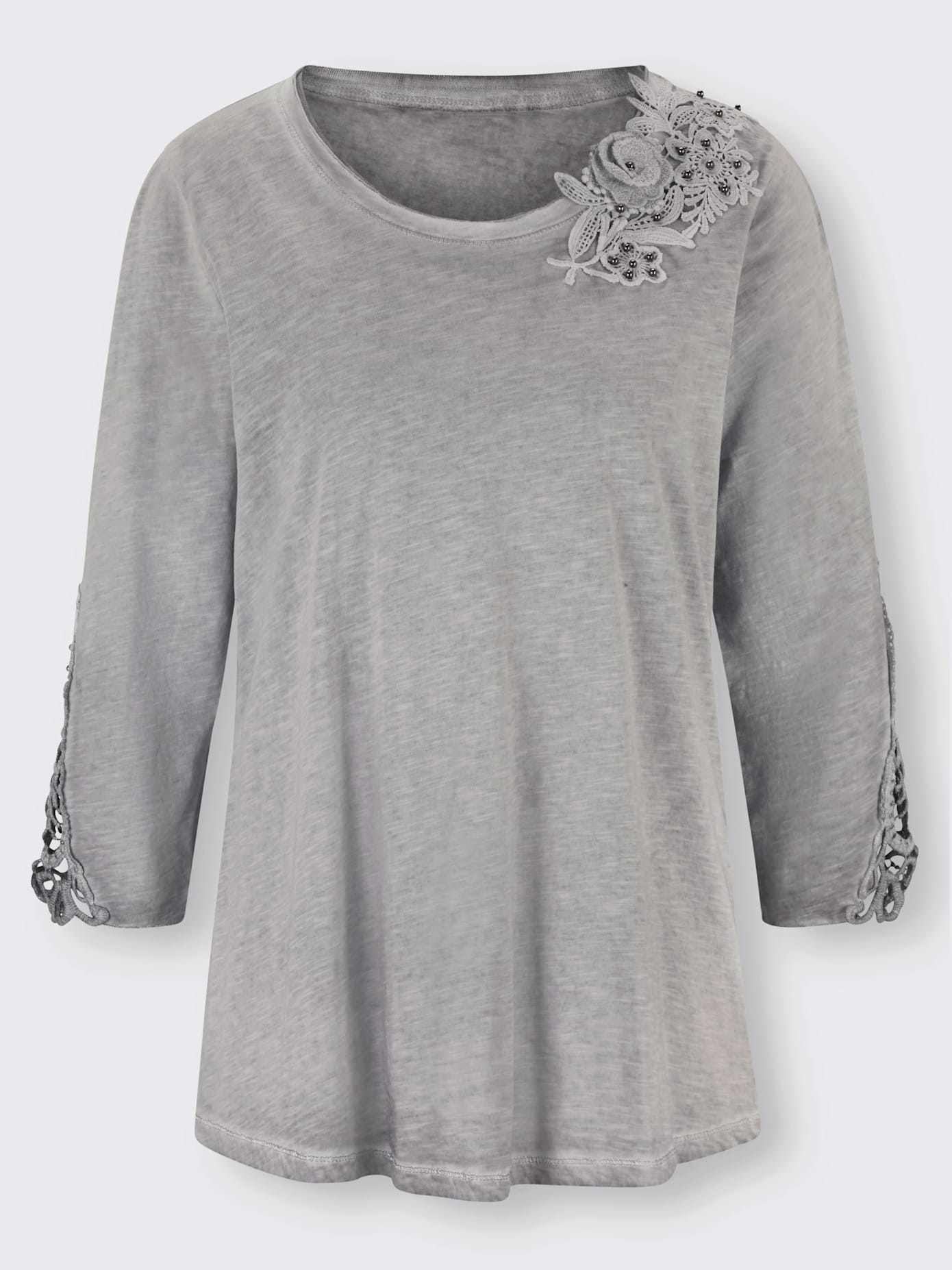 T-shirt empiècement en dentelle