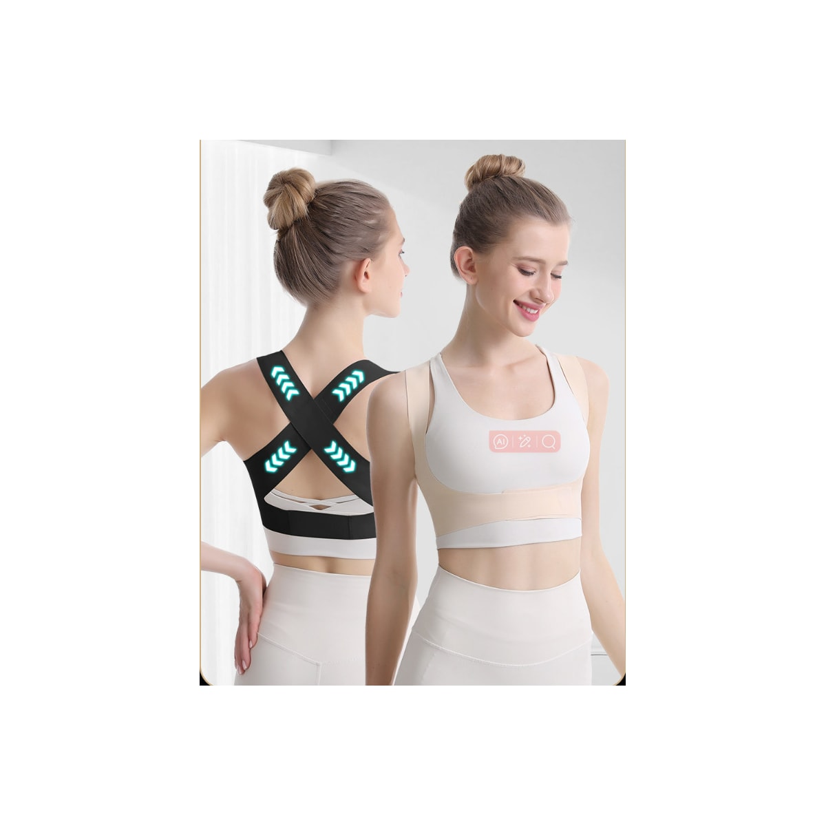 Posture Corrector for ryggstøtte - Lett og pustende Beige L