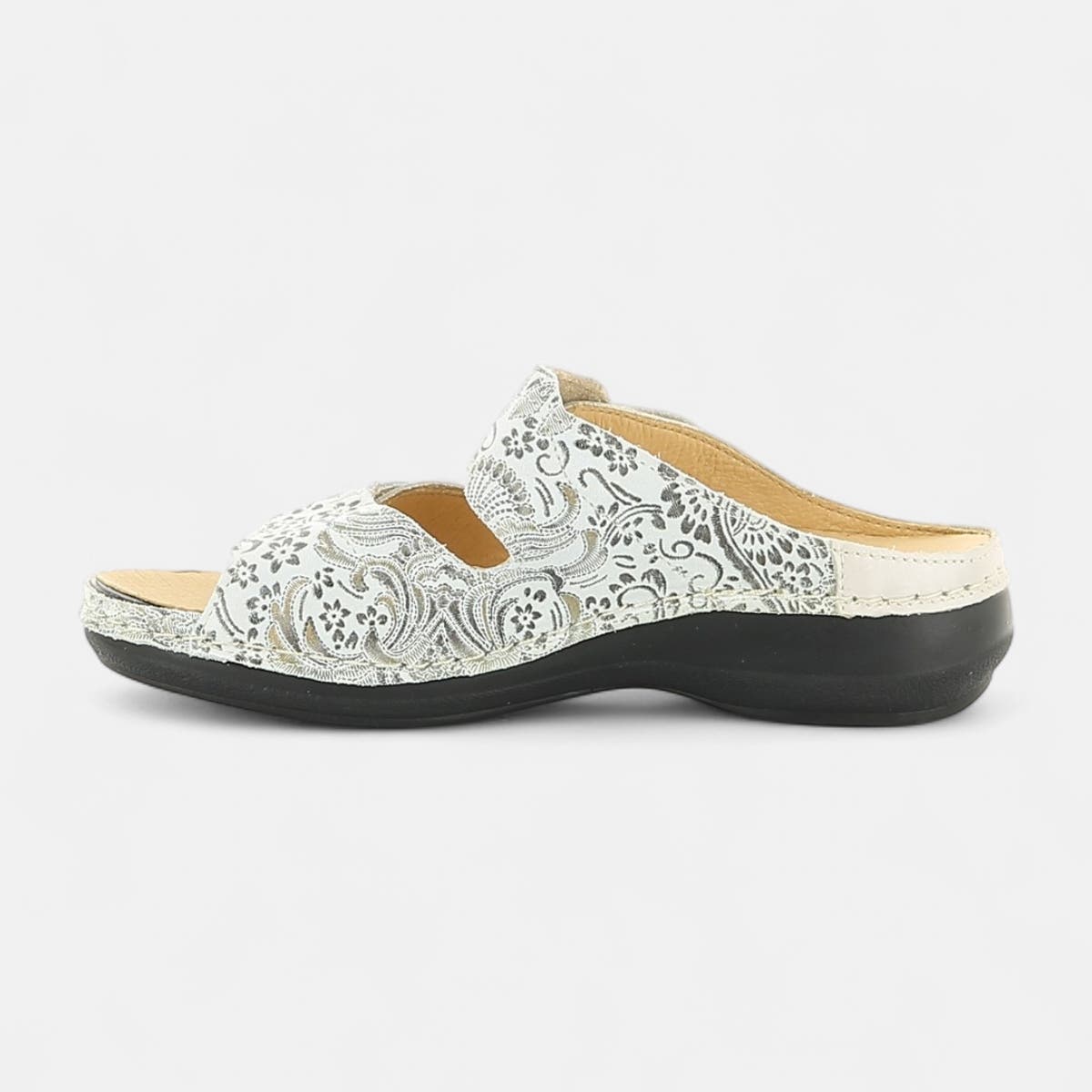 Nu-pieds confort Femme en cuir or