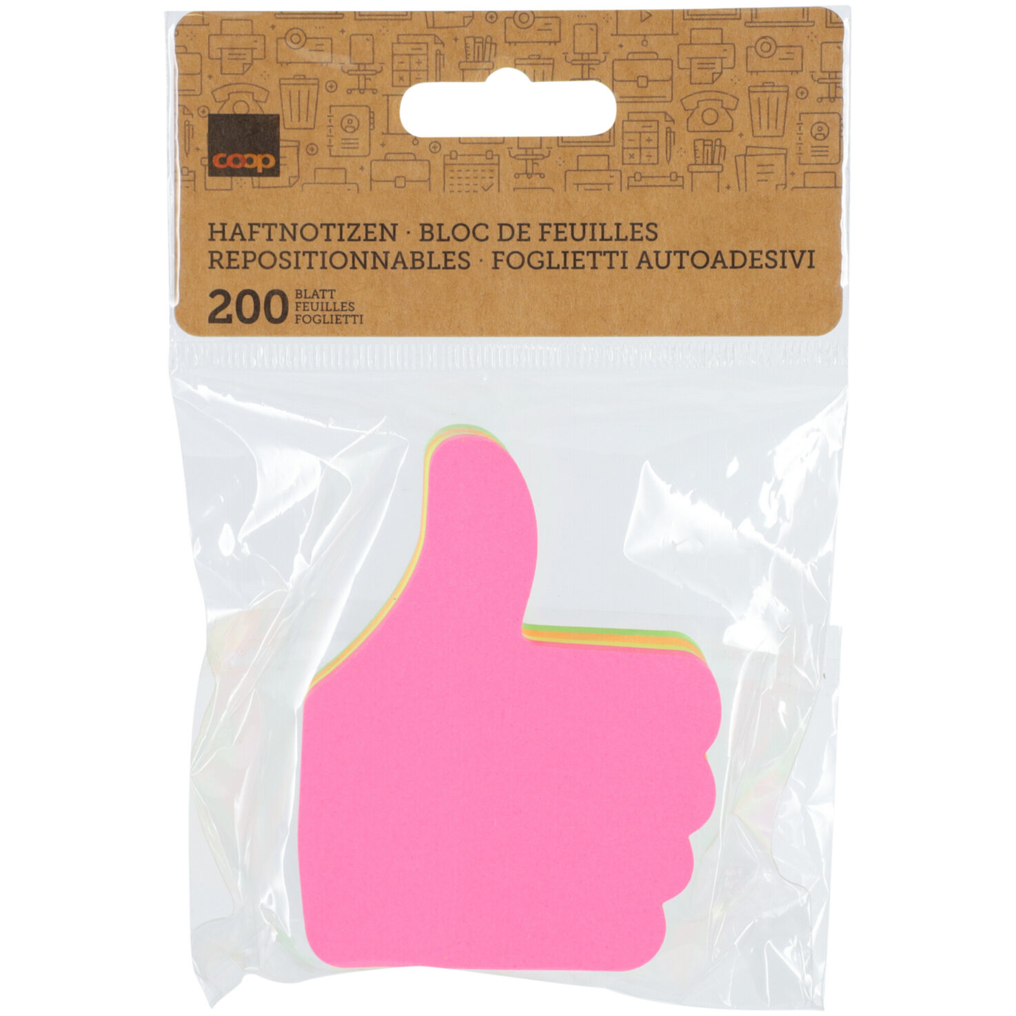 FSC Haftnotizen Daumen 4 Farben 200 Blatt