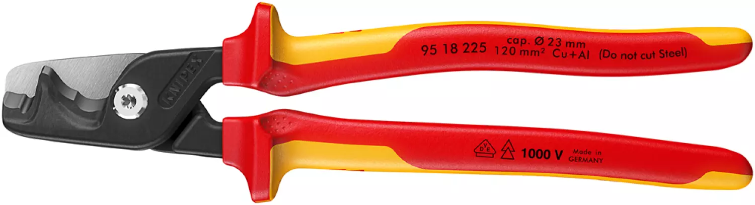 Knipex 95 18 225 Kabelschaar Stepcut XL met getrapte snijrand - 120mm - VDE - Meer componenten Grip