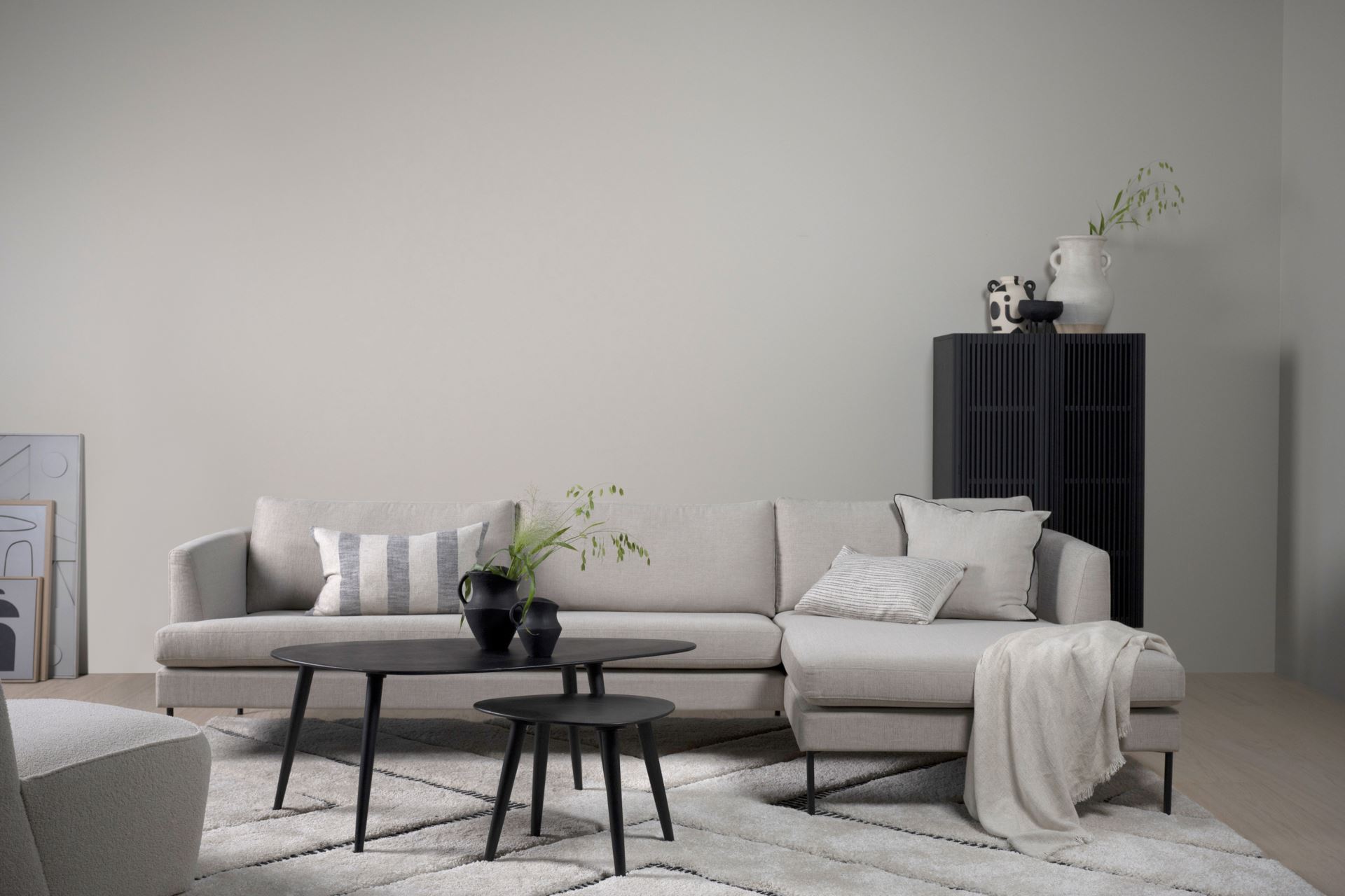 Sofa sjeselong høyre beige - 300x156x80 cm