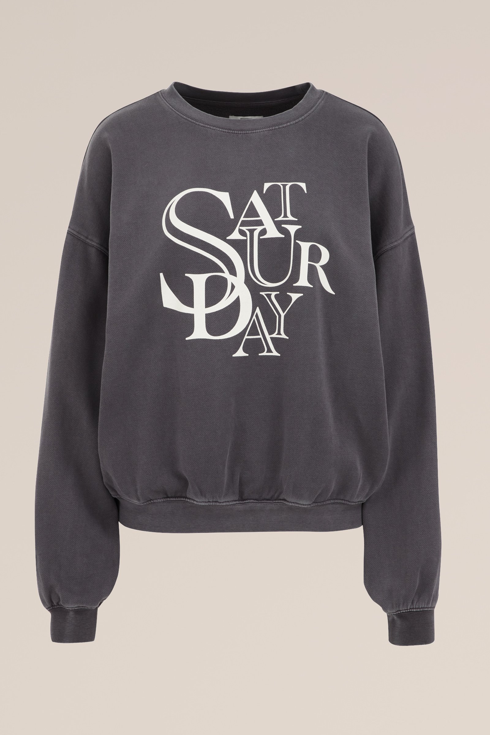 sweater met opdruk WE Fashion Donkergrijs