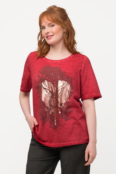 Trachten-T-Shirt, Hirsch, Classic, Rundhals, Halbarm