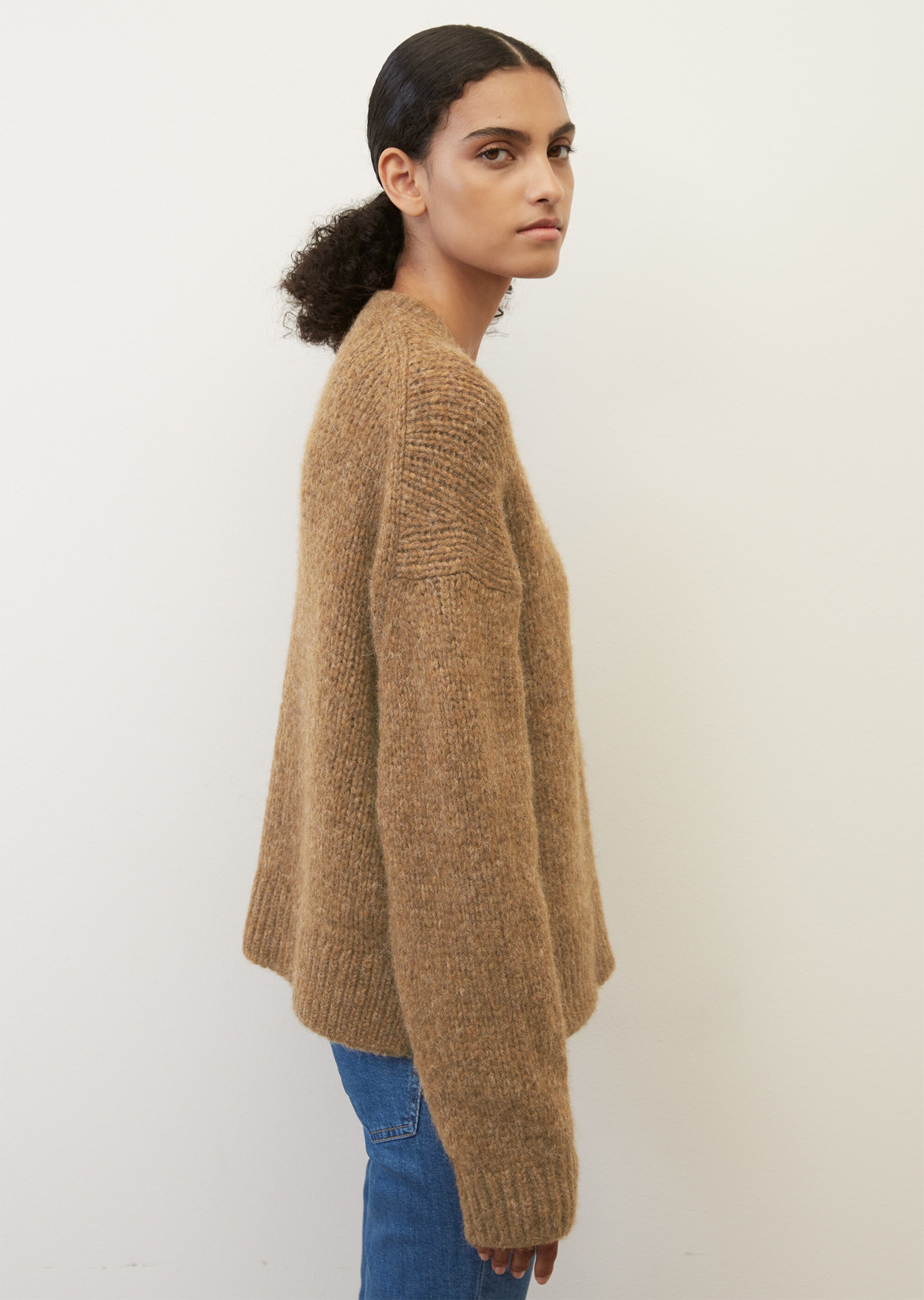 Softer Rundhals-Cardigan cropped aus kuscheligem Garn-Mix