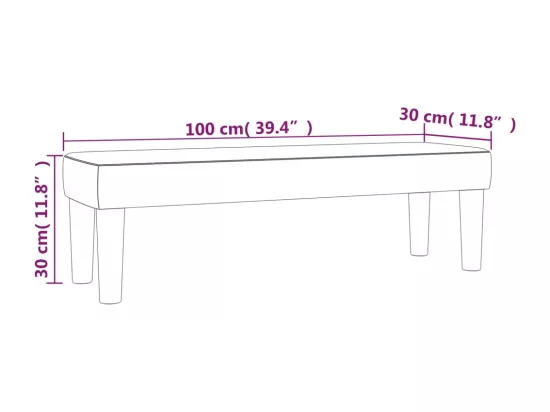 Banc Noir 100x30x30 cm Velours