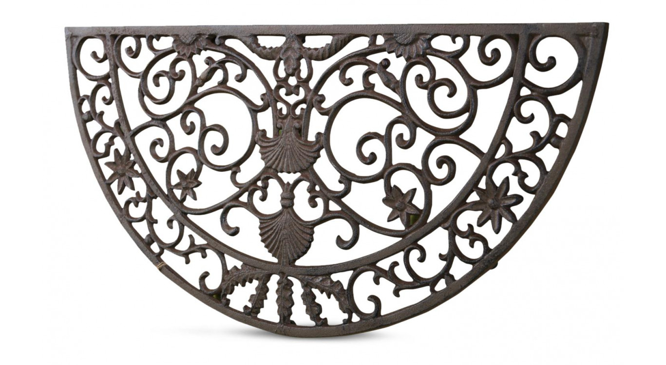 Paillasson demi lune fonte marron 73.5cm