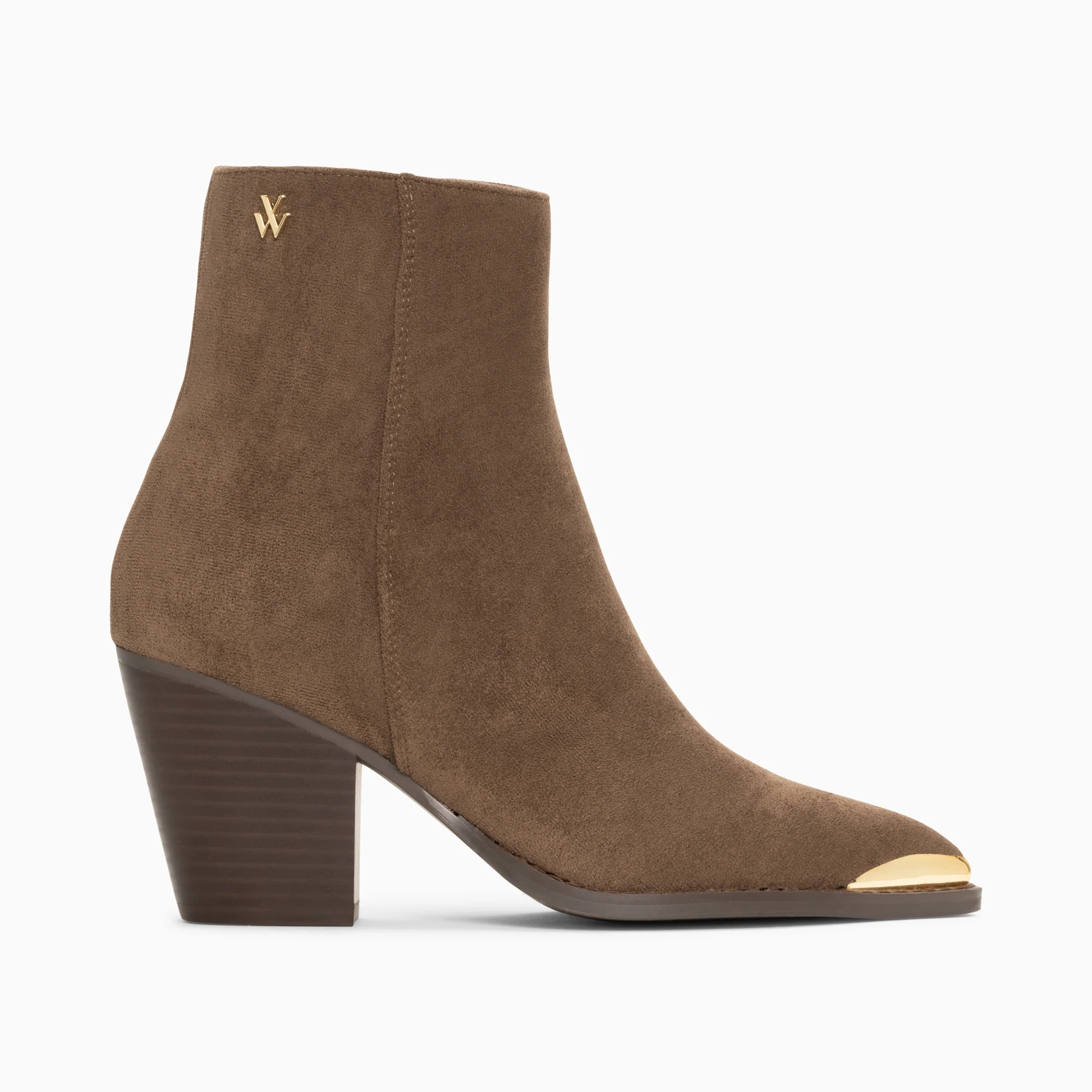 Bottines-Bottines santiags Jenn taupe à talon