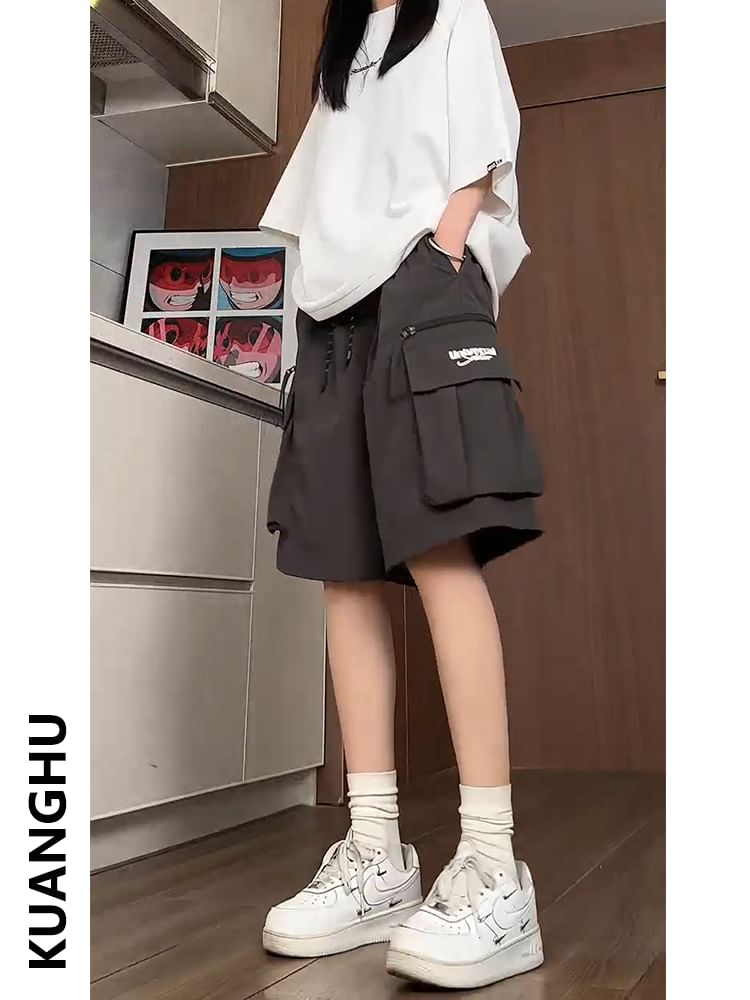 Giuliana - Cargo-sweatshort met trekkoord in de taille