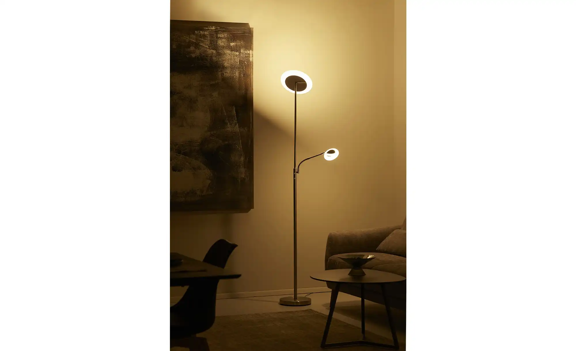 KHG LED-Deckenfluter, 2-flammig, Nickel-matt
