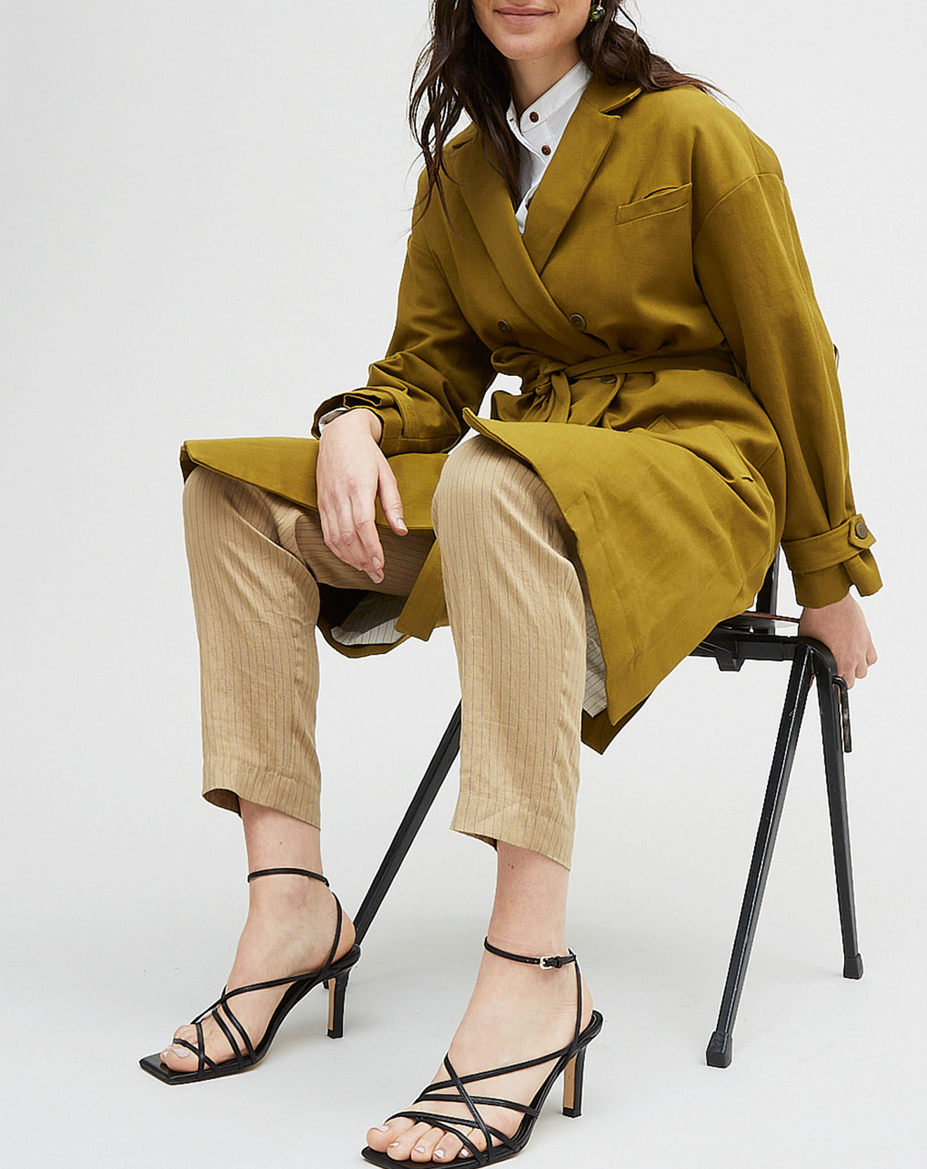 Chloé Stora Pantalon en Lin mélangé Philou beige