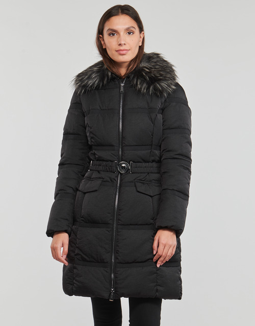 Guess - MARISOL LONG BELTED JACKET Negro